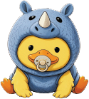 Co Co in rhino costume