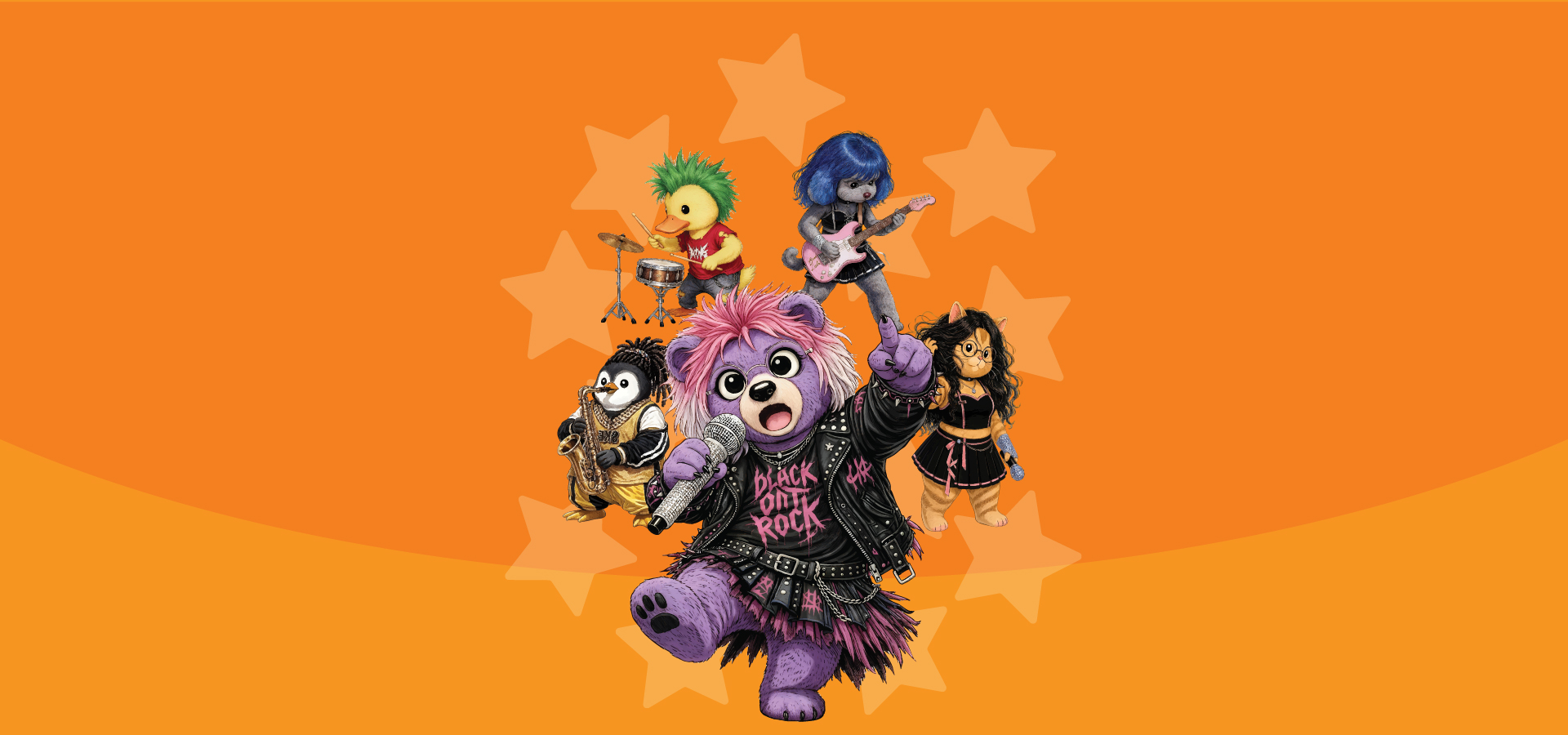 EMO Lala rock band with animal friends