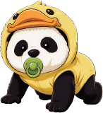 Pan Pan in duck costume